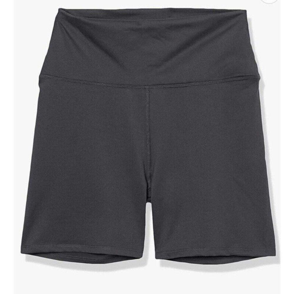 New Women Leggings Shorts High Waisted Yoga Small Hide Pocket Slate gray - Picture 3 of 12